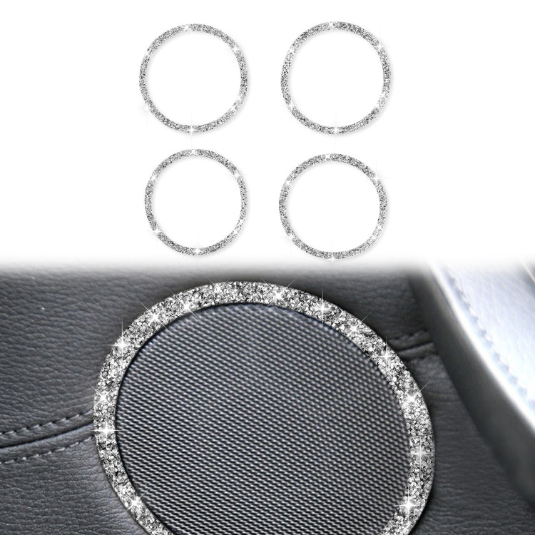 For BMW E70 2008-2013 / E71 2008-2014 4pcs Car Horn Circle Diamond Decoration Sticker, Left and Right Drive