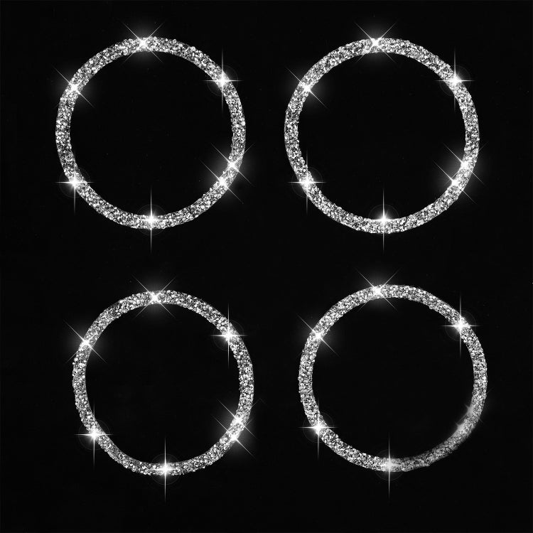 For BMW E70 2008-2013 / E71 2008-2014 4pcs Car Horn Circle Diamond Decoration Sticker, Left and Right Drive