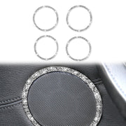 For BMW E70 2008-2013 / E71 2008-2014 4pcs Car Horn Circle Diamond Decoration Sticker, Left and Right Drive
