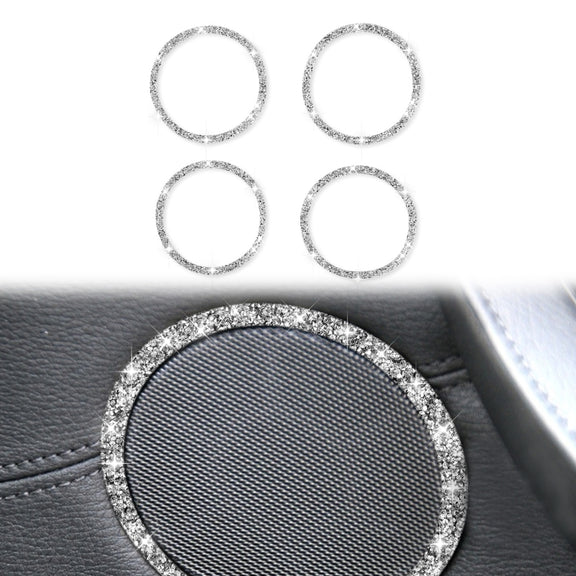 For BMW E70 2008-2013 / E71 2008-2014 4pcs Car Horn Circle Diamond Decoration Sticker, Left and Right Drive