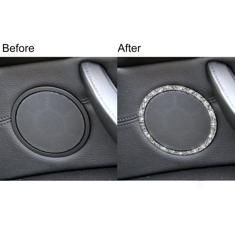 For BMW E70 2008-2013 / E71 2008-2014 4pcs Car Horn Circle Diamond Decoration Sticker, Left and Right Drive