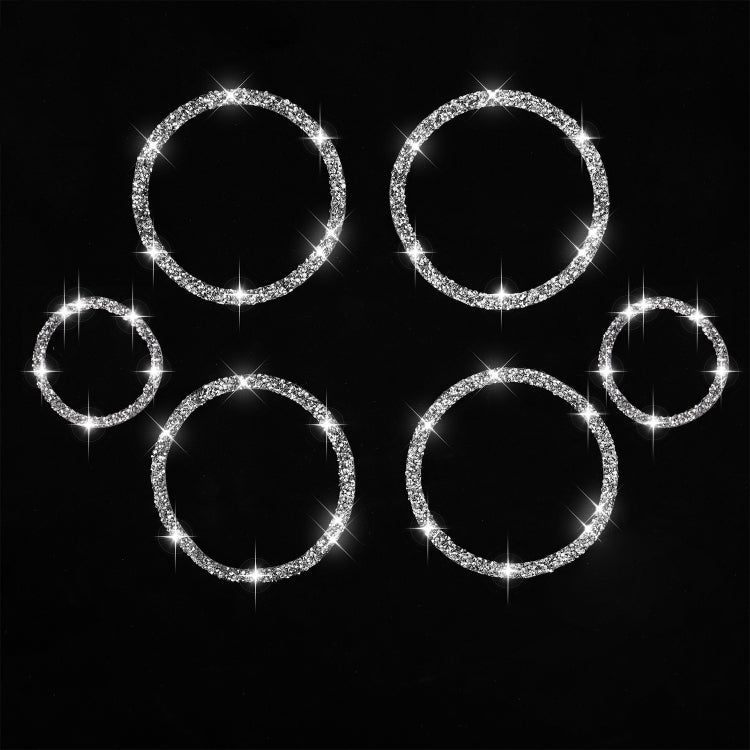 For BMW E70 2008-2013 / E71 2008-2014 6pcs Car Horn Circle Diamond Decoration Sticker, Left and Right Drive