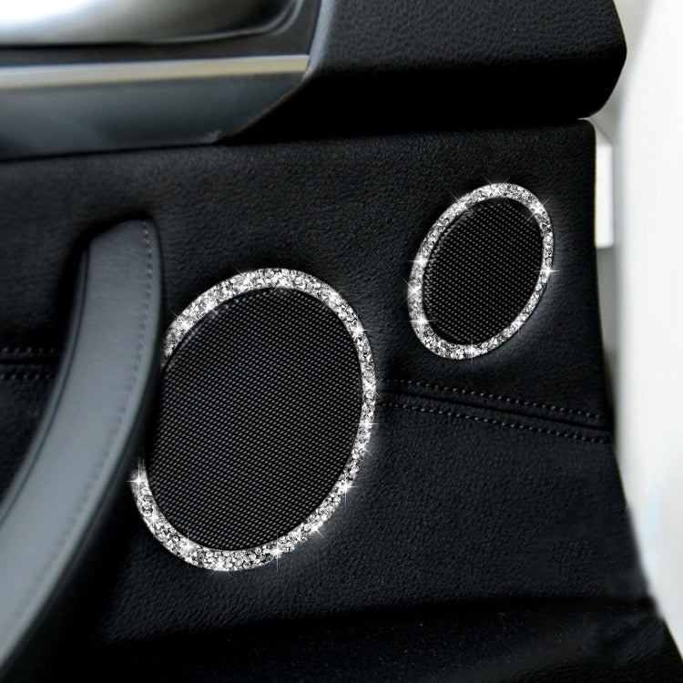 For BMW E70 2008-2013 / E71 2008-2014 6pcs Car Horn Circle Diamond Decoration Sticker, Left and Right Drive