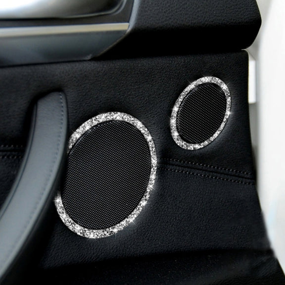 For BMW E70 2008-2013 / E71 2008-2014 6pcs Car Horn Circle Diamond Decoration Sticker, Left and Right Drive