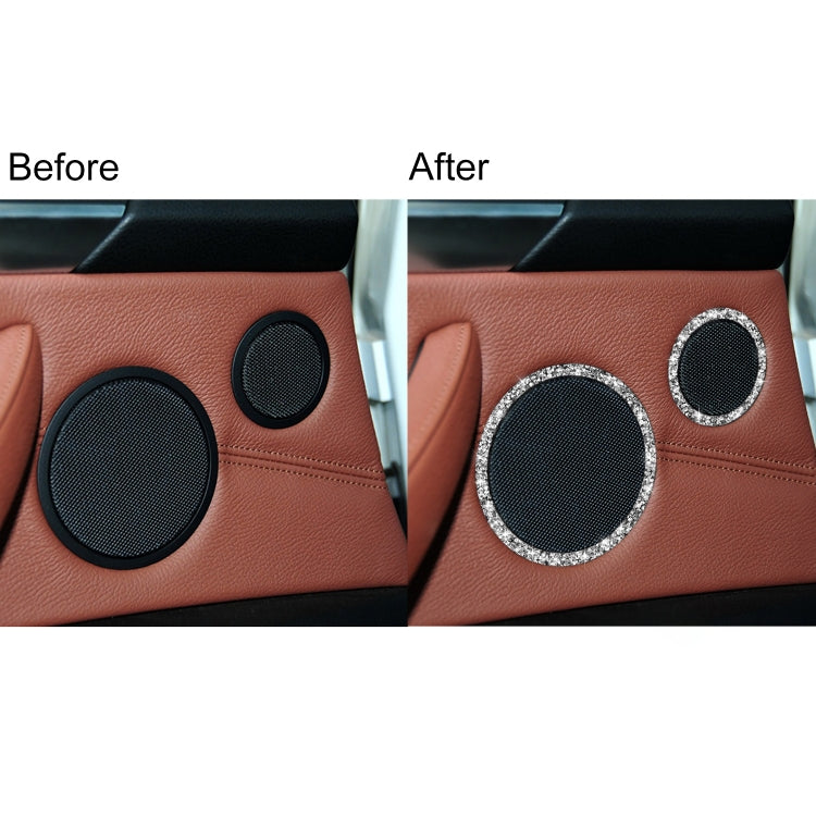 For BMW E70 2008-2013 / E71 2008-2014 6pcs Car Horn Circle Diamond Decoration Sticker, Left and Right Drive