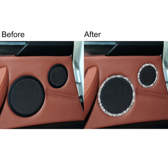 For BMW E70 2008-2013 / E71 2008-2014 6pcs Car Horn Circle Diamond Decoration Sticker, Left and Right Drive