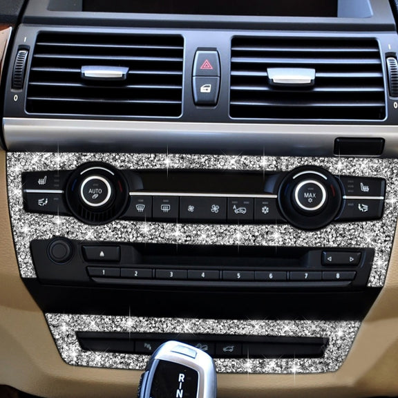 For BMW X5 E70 2008-2013 / X6 E71 2009-2014 Car Air Conditioner Set Diamond Decoration Sticker, Left and Right Drive