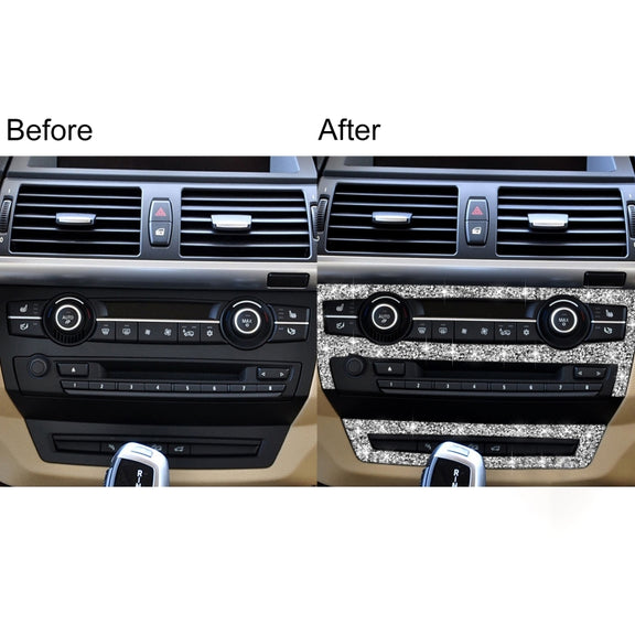 For BMW X5 E70 2008-2013 / X6 E71 2009-2014 Car Air Conditioner Set Diamond Decoration Sticker, Left and Right Drive