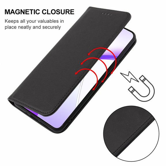 For OnePlus Ace 3V Magnetic Closure Leather Phone Case(Black)
