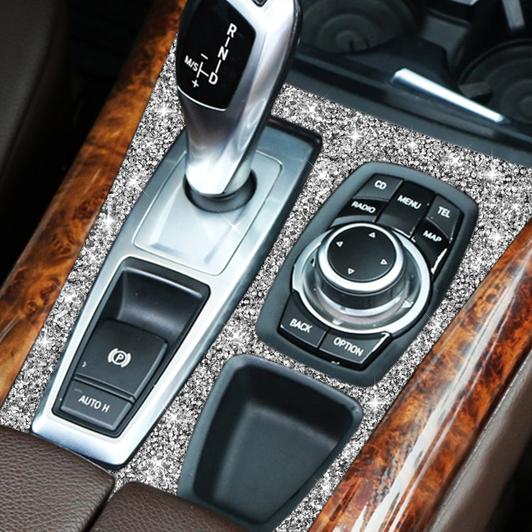 For BMW X5 E70 2008-2013 / X6 E71 2009-2014 Car Gear Panel Diamond Decoration Sticker, High Configuration Left Drive