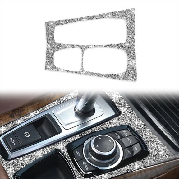 For BMW X5 E70 2008-2013 / X6 E71 2009-2014 Car Gear Panel Diamond Decoration Sticker, High Configuration Left Drive