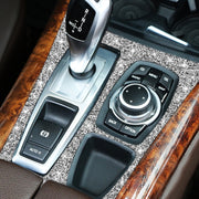 For BMW X5 E70 2008-2013 / X6 E71 2009-2014 Car Gear Panel Diamond Decoration Sticker, High Configuration Left Drive
