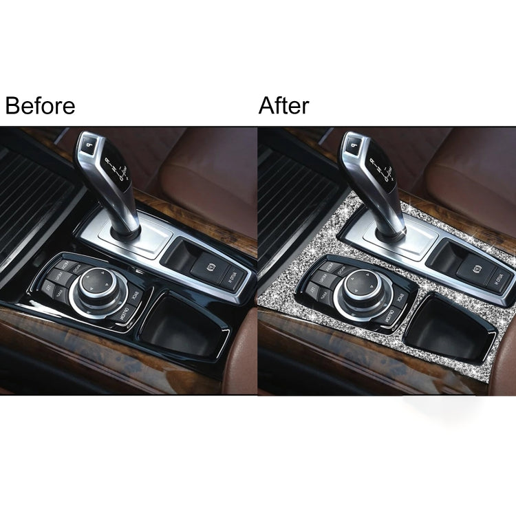 For BMW X5 E70 2008-2013 / X6 E71 2009-2014 Car Gear Panel Diamond Decoration Sticker, High Configuration Right Drive