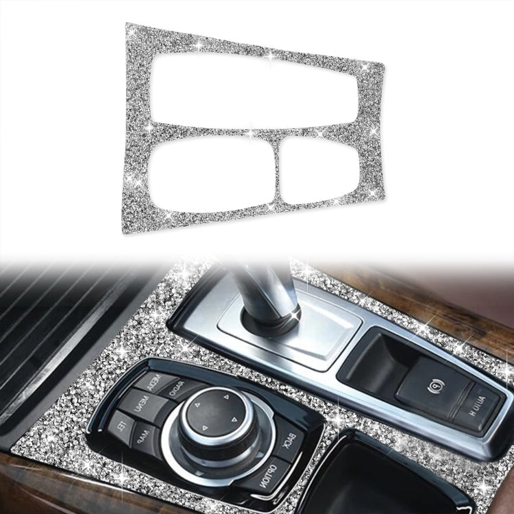 For BMW X5 E70 2008-2013 / X6 E71 2009-2014 Car Gear Panel Diamond Decoration Sticker, Low Configuration Left Drive
