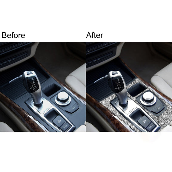 For BMW X5 E70 2008-2013 / X6 E71 2009-2014 Car Gear Panel Diamond Decoration Sticker, Low Configuration Left Drive