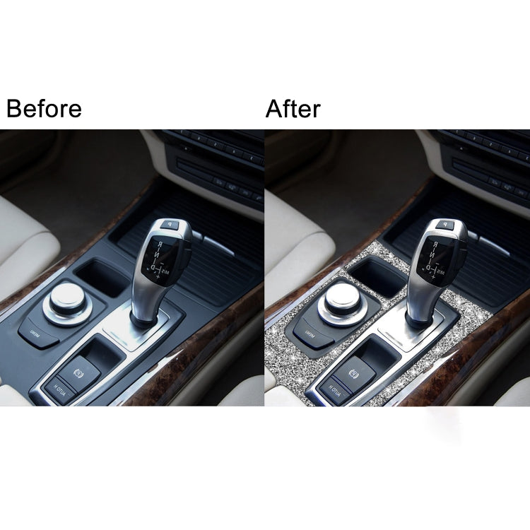 For BMW X5 E70 2008-2013 / X6 E71 2009-2014 Car Gear Panel Diamond Decoration Sticker, Low Configuration Right Drive