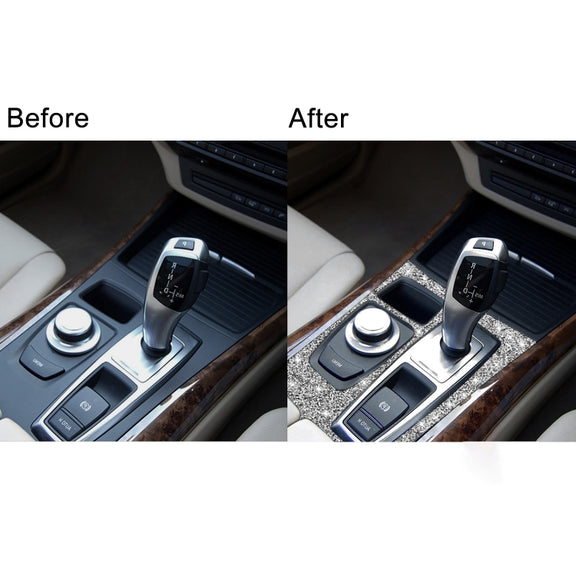For BMW X5 E70 2008-2013 / X6 E71 2009-2014 Car Gear Panel Diamond Decoration Sticker, Low Configuration Right Drive