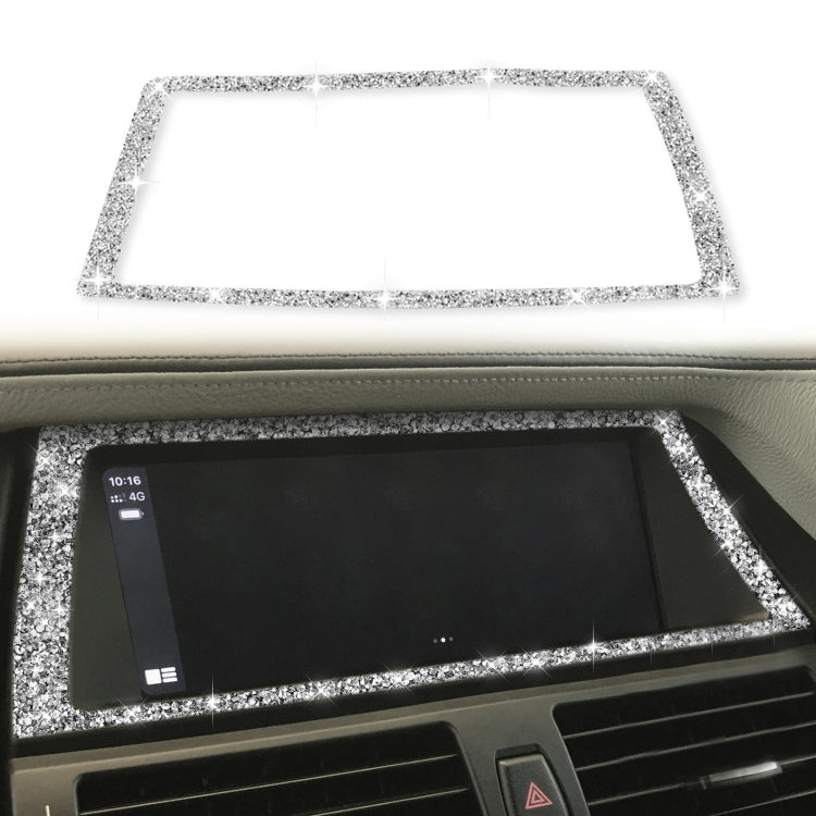 For BMW X5 E70 / X6 E71 2008-2013 Car Navigation Frame Diamond Decoration Sticker, Left and Right Drive