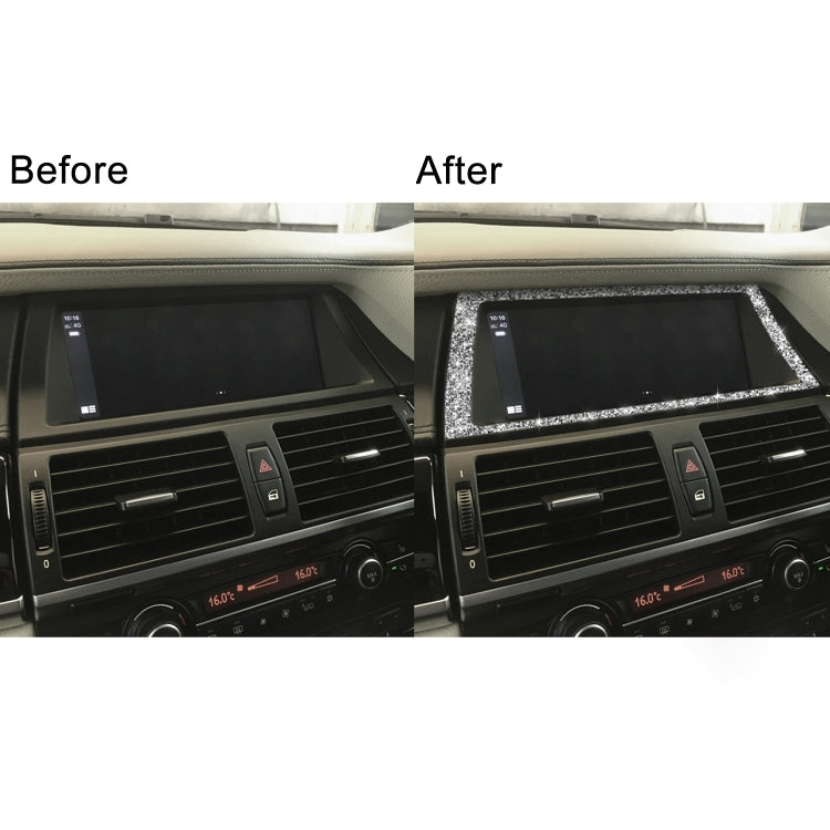 For BMW X5 E70 / X6 E71 2008-2013 Car Navigation Frame Diamond Decoration Sticker, Left and Right Drive