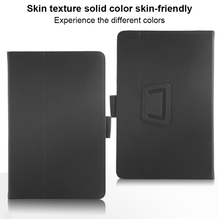 For TCL NxtPaper 11 2-Folding Leather Tablet Case with Handrest & Pen Slot(Black)