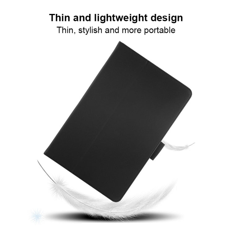 For TCL NxtPaper 11 2-Folding Leather Tablet Case with Handrest & Pen Slot(Black)