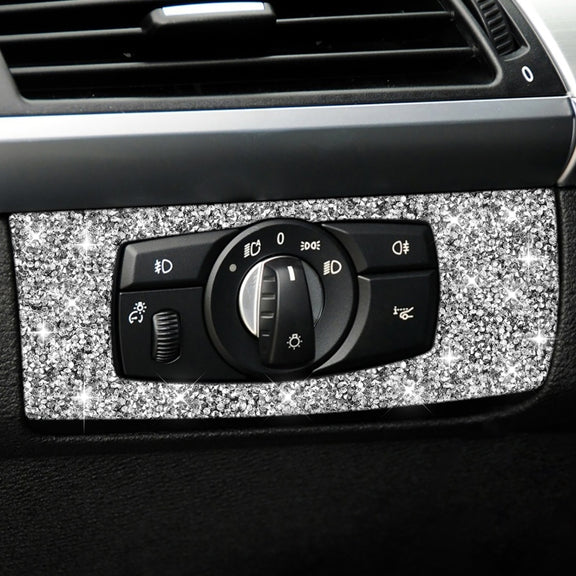 For BMW X5 E70 / X6 E71 2008-2013 Car Headlight Panel Diamond Decoration Sticker, Left Drive