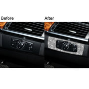 For BMW X5 E70 / X6 E71 2008-2013 Car Headlight Panel Diamond Decoration Sticker, Right Drive