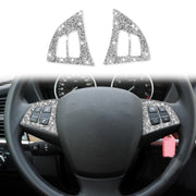 For BMW X5 E70 2008-2013 2pcs Car Steering Wheel Buttons Diamond Decoration Sticker, Left and Right Drive
