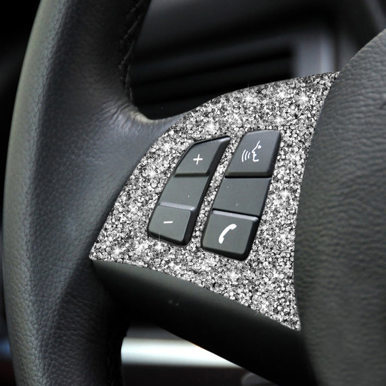For BMW X5 E70 2008-2013 2pcs Car Steering Wheel Buttons Diamond Decoration Sticker, Left and Right Drive