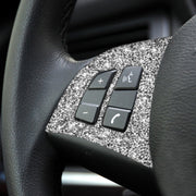 For BMW X5 E70 2008-2013 2pcs Car Steering Wheel Buttons Diamond Decoration Sticker, Left and Right Drive