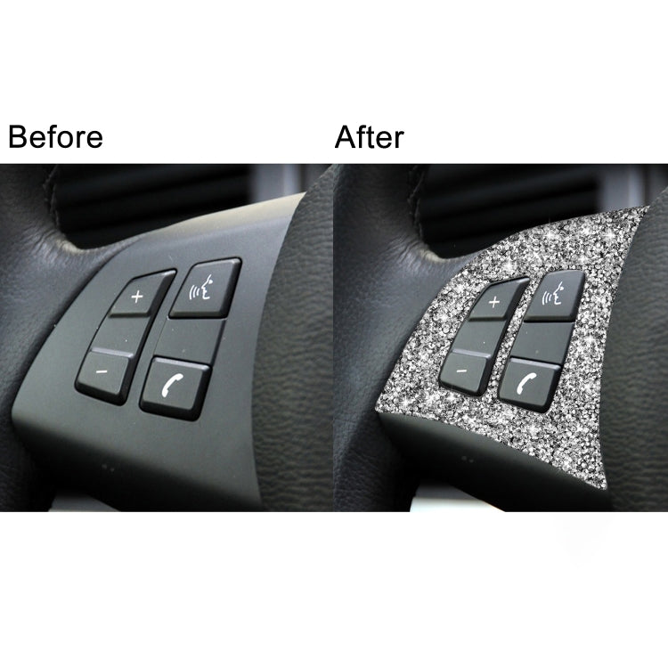 For BMW X5 E70 2008-2013 2pcs Car Steering Wheel Buttons Diamond Decoration Sticker, Left and Right Drive