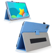 For TCL NxtPaper 11 Flower Embossed Leather Tablet Case with Handrest Strap & Pen Slot(Blue)
