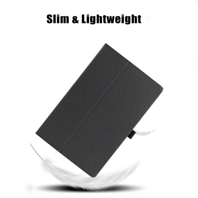 For TCL NxtPaper 11 Skin Texture Leather Tablet Case with Handrest Strap & Pen Slot(Black)