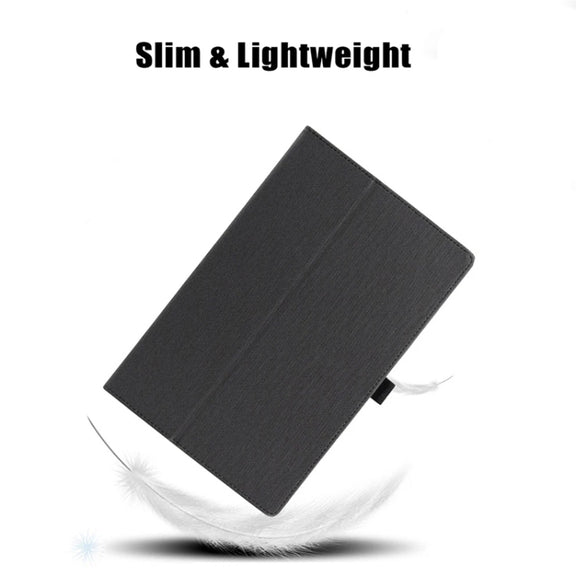 For TCL NxtPaper 11 Skin Texture Leather Tablet Case with Handrest Strap & Pen Slot(Black)