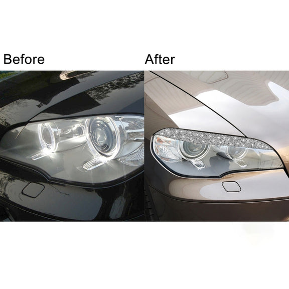 For BMW X5 E70 2010-2012 Car Light Eyebrow Diamond Decoration Sticker, Left and Right Drive