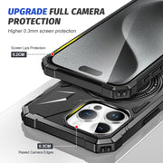 For iPhone 15 Plus MagSafe Magnetic Shockproof Phone Case with Ring Holder(Black)