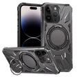 For iPhone 14 Pro MagSafe Magnetic Shockproof Phone Case with Ring Holder(Dark Grey) - iPhone 14 Pro Cases by PMC TechLife | Online Shopping South Africa | PMC TechLife