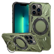 For iPhone 13 Pro Max MagSafe Magnetic Shockproof Phone Case with Ring Holder(Dark Green) - iPhone 13 Pro Max Cases by PMC TechLife | Online Shopping South Africa | PMC TechLife