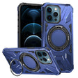 For iPhone 12 Pro Max MagSafe Magnetic Shockproof Phone Case with Ring Holder(Navy Blue) - iPhone 12 Pro Max Cases by PMC TechLife | Online Shopping South Africa | PMC TechLife
