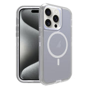 For iPhone 15 Pro Shockproof MagSafe Magnetic Phone Case(Transparent Grey)