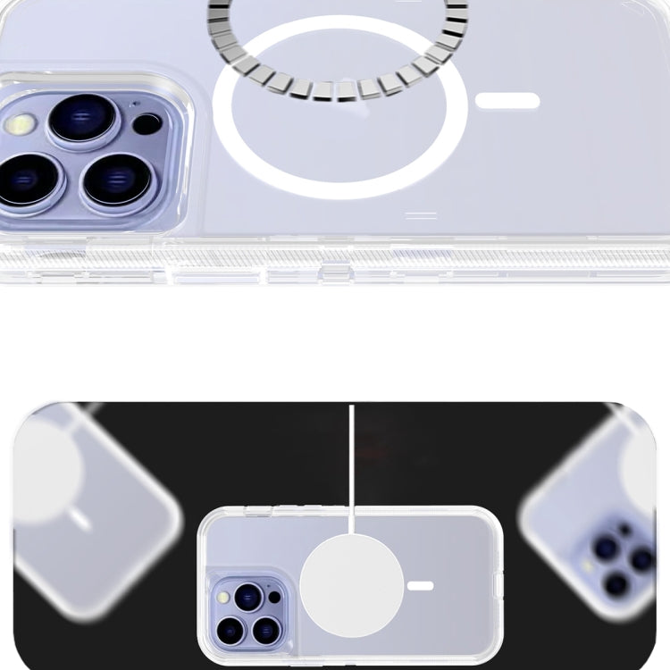 For iPhone 15 Pro Shockproof MagSafe Magnetic Phone Case(Transparent)