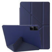 For Xiaomi Redmi Pad SE Deformation Silicone Leather Tablet Case(Dark Blue)