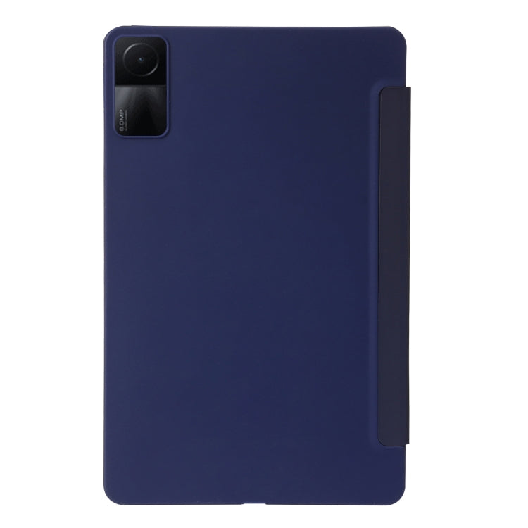 For Xiaomi Redmi Pad SE Deformation Silicone Leather Tablet Case(Dark Blue)