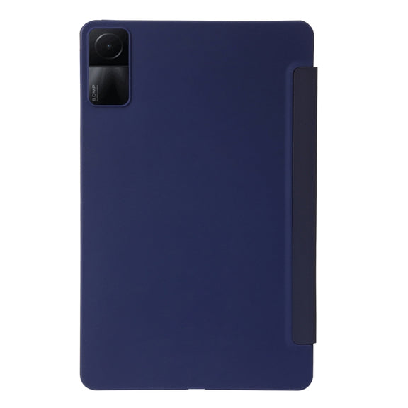 For Xiaomi Redmi Pad SE Deformation Silicone Leather Tablet Case(Dark Blue)