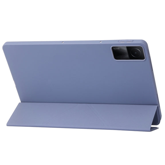 For Xiaomi Redmi Pad SE Deformation Silicone Leather Tablet Case(Dark Blue)