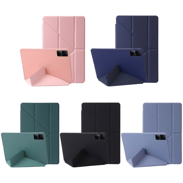 For Xiaomi Redmi Pad SE Deformation Silicone Leather Tablet Case(Dark Blue)