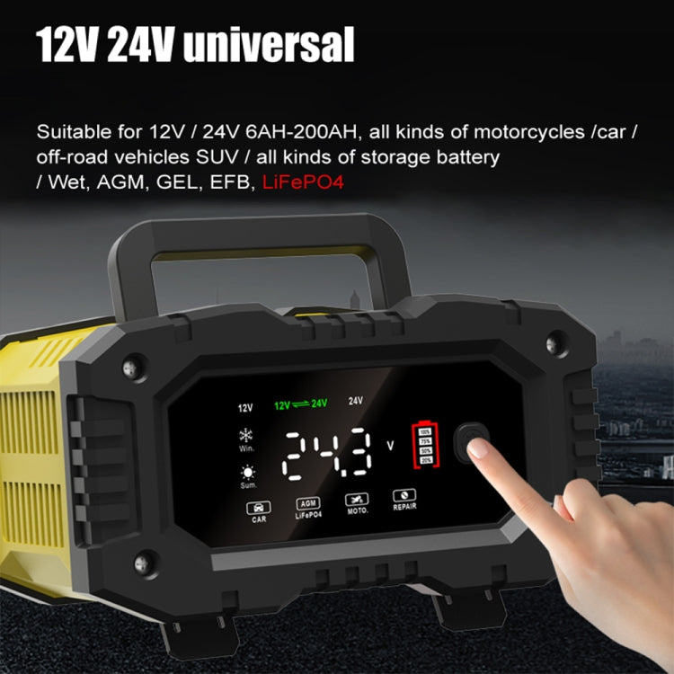 FOXSUR 12V / 24V 10A Portable Motorcycle Car Smart Battery Charger(UK Plug)