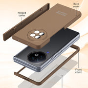 For vivo X Fold2 Extraordinary Series Hinged Folding Full Phone Case(Coffee)