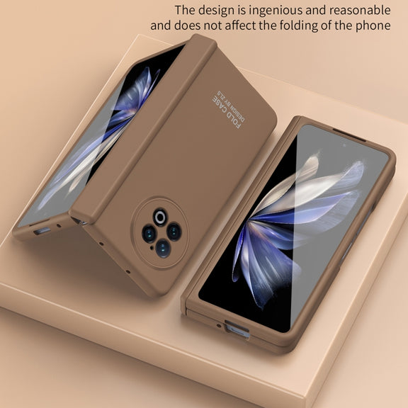 For vivo X Fold2 Extraordinary Series Hinged Folding Full Phone Case(Coffee)