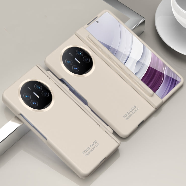For Huawei Mate X5 Extraordinary Series Hinged Folding Full Coverage Phone Case with Pen Slot & Stylus(White)